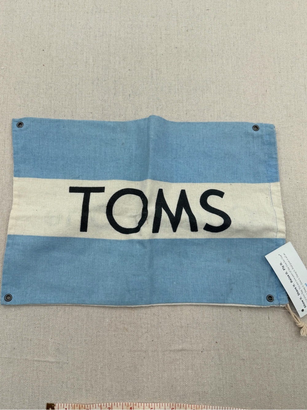 Toms Cream Canvas "One for One" Logo Banner Bag